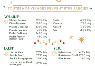 Menu de Noel